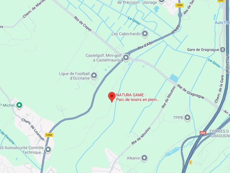 Natura Game Castelmaurov : Carte et accès RN88